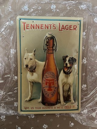 Cartel Metálico Vintage Tennent's Lager