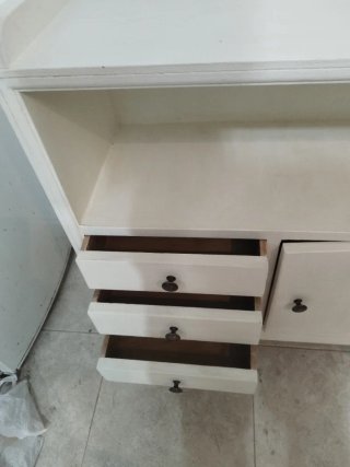 Mueble auxiliar madera vintage blanco