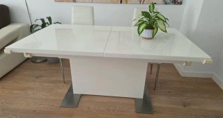 Mesa comedor extensible blanca