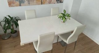 Mesa comedor extensible blanca