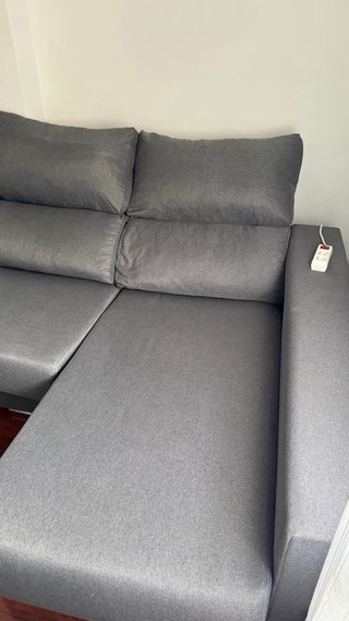 Sofá 3 plazas con chaise longue gris