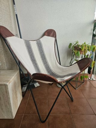 Silla mariposa Tela y Cuero