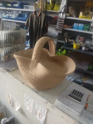 Maceta Cesta Barro Beige