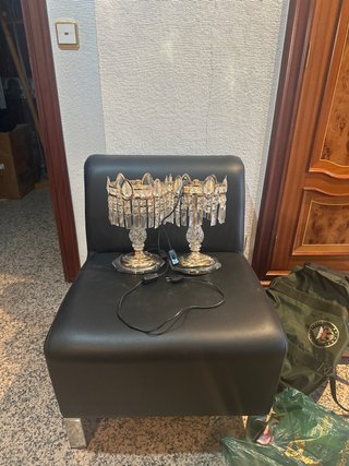 Lámparas de mesa de cristal y metal