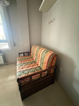 Sofá Cama Vintage Madera y Tela