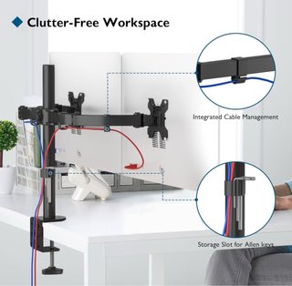 BONTEC Soporte Doble Monitor 13-27 Negro