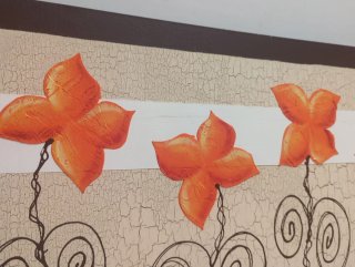 Cuadro decorativo flores naranjas