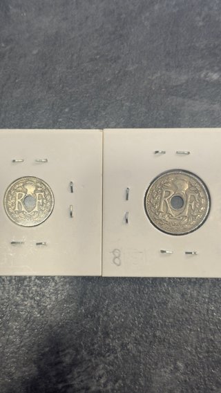 Francia 3 Monedas Lindauer en cartoncillo