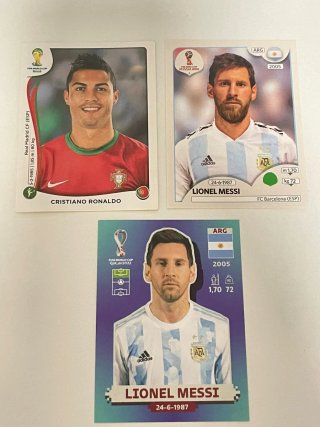 Lote cromos Messi y Cristiano Ronaldo Mundiales