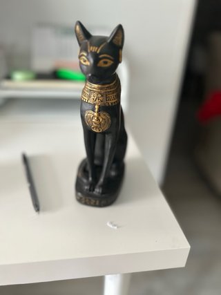 Figura Decorativa Egipcia Gato Negro / Pisapapeles