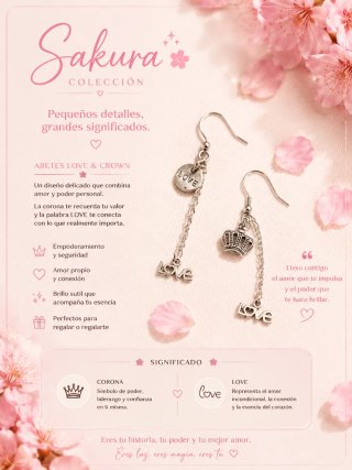 Orecchini Sakura Love & Crown