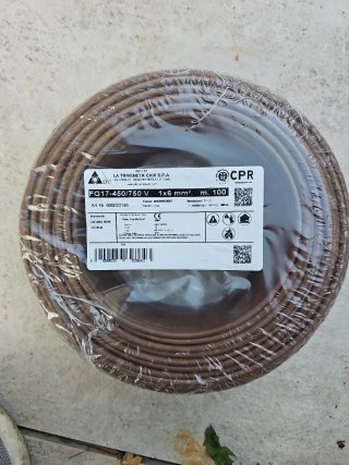 Cavo elettrico FG17 1x6 mm² 750V marrone