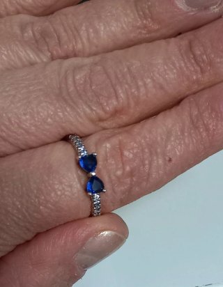 Anillo Pandora Corazón Azul Plata