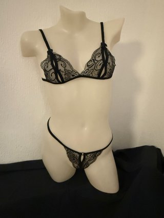 Lencería Sexy Encaje Negro Talla Única