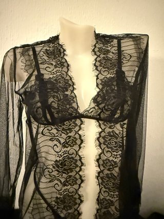 Lencería Sexy Encaje Negro Talla Única