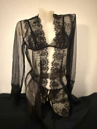 Lencería Sexy Encaje Negro Talla Única