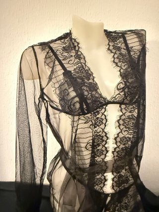 Lencería Sexy Encaje Negro Talla Única