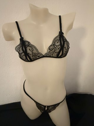Lencería Sexy Encaje Negro Talla Única