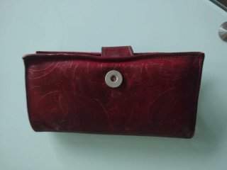 Monedero de piel mujer rojo