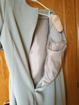 Vestido verde manga corta. Talla 52.