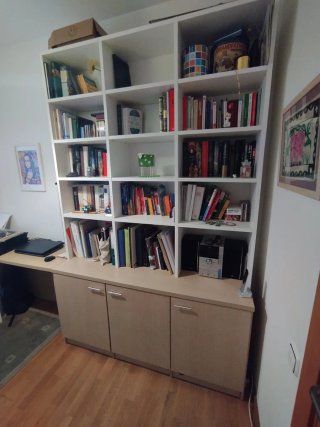 Librería con armarios y estanterias