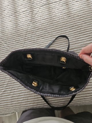 Bolso Calvin Klein pata de gallo cadena dorada