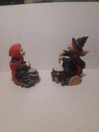 2 Figuras Halloween Brujas Caldero