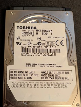 Disco Duro Toshiba 120GB 2.5"