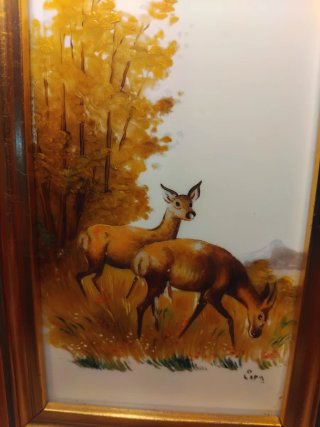 Quadri vintage cervi e cane