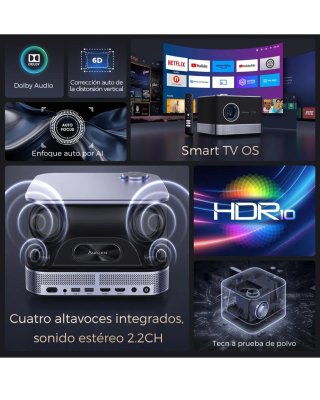 PROYECTOR 4K AURZEN BOOM 3  Dolby Audio.