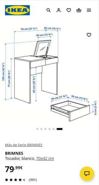 Tocador IKEA BRIMNES blanco