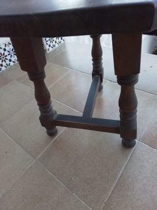 Silla antigua madera maciza 3 patas