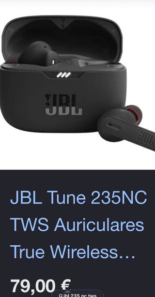 Cascos JBL Tune 235 NC TWS Negros