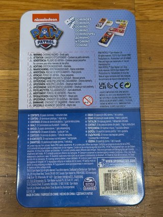 Gioco Domino Paw Patrol in Scatola di Metallo