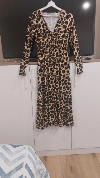 Vestido largo estampado leopardo INSIDE talla S