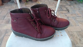 Botines rojos mujer