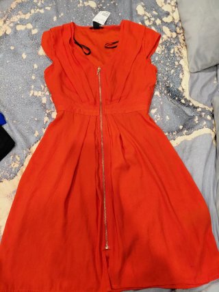 Vestido naranja H&M con cremallera