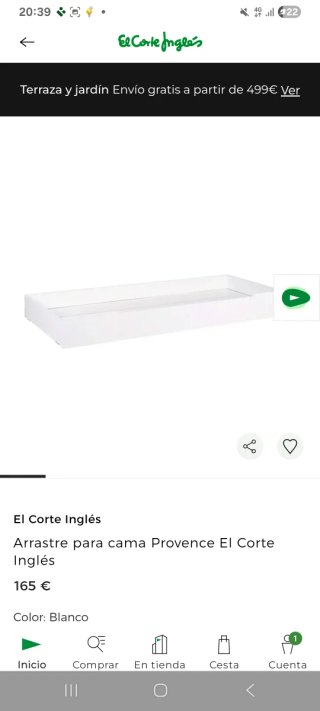 Literas El Corte Inglés.2 camas +1 de Regalo bajo