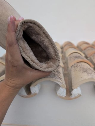Botín beige de pelo