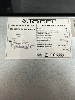 Nevera Minibar Jocel 47L