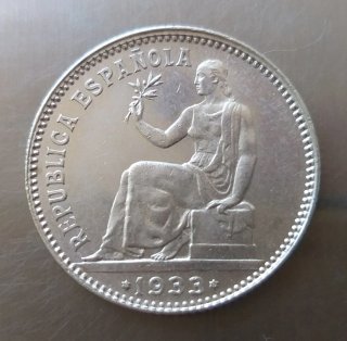 Moneda plata 1 Peseta 1933