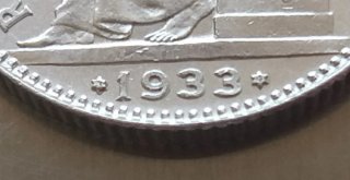 Moneda plata 1 Peseta 1933