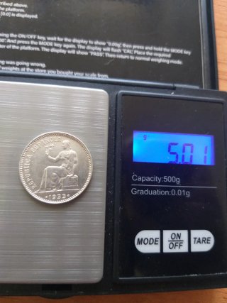 Moneda plata 1 Peseta 1933