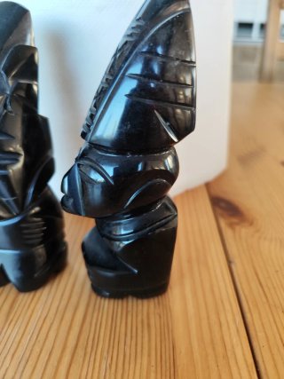 Lote 2 Figuras Obsidiana Maya/Azteca
