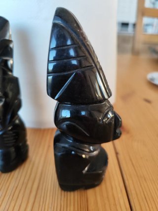 Lote 2 Figuras Obsidiana Maya/Azteca