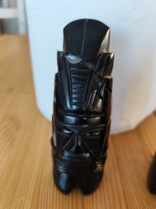 Lote 2 Figuras Obsidiana Maya/Azteca