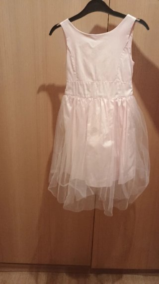 Vestido fiesta niña boda comunión rosa crema