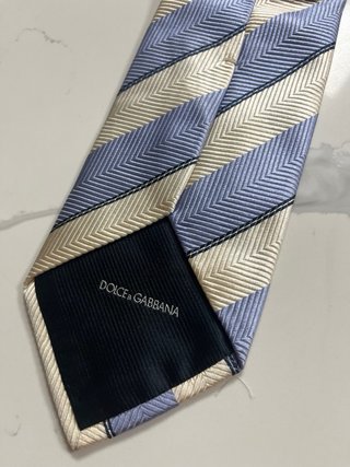 Corbata Dolce & Gabbana Rayas Azul y Beige