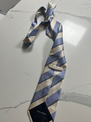 Corbata Dolce & Gabbana Rayas Azul y Beige