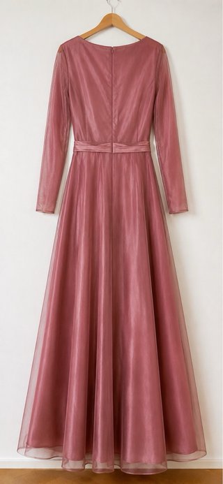 Vestido Exclusivo Rosa Nude con Flores – T38